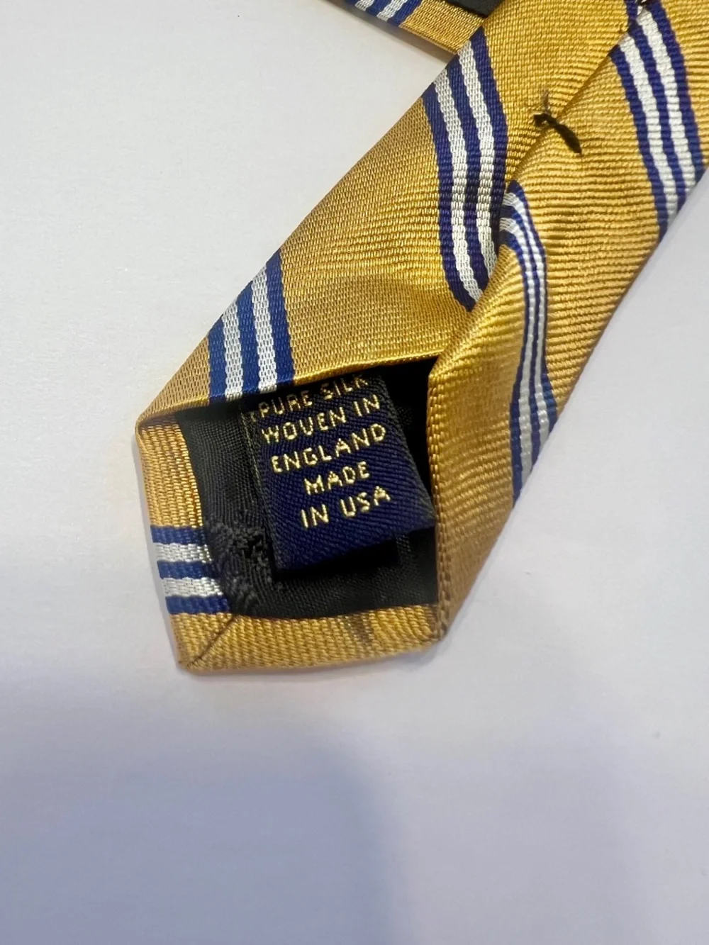 Brooks Brothers Gold, Blue and White Tie